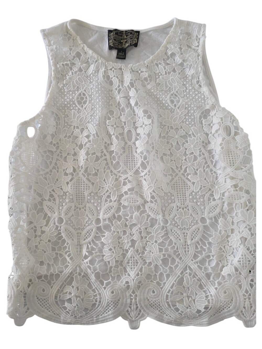 ​James Coviello for Anthropologie "Martigues" Lace Shell Top Size L